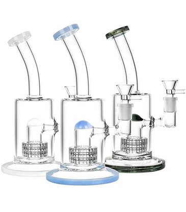 8.75" Bent Neck Matrix Perc Water Pipe