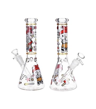 10" Gangsta Cat Will Cut You Beaker Water Pipe