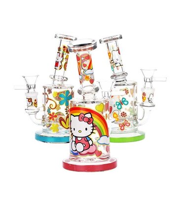 6" Salutations Kitty Rig Style Water Pipe