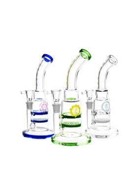 9" Root Chakra Honey Comb and Vortex Perc Water Pipe