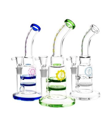 9" Root Chakra Honey Comb and Vortex Perc Water Pipe