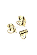 Gold Stainless Steel Wrap Around 2-Leaf Ring