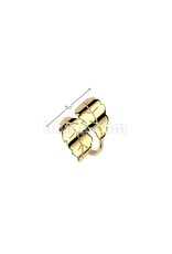 Gold Stainless Steel Wrap Around 2-Leaf Ring