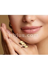 Gold Stainless Steel Wrap Around 2-Leaf Ring