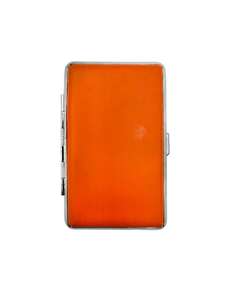 Nulite Leather Cigarette Case 100's Orange