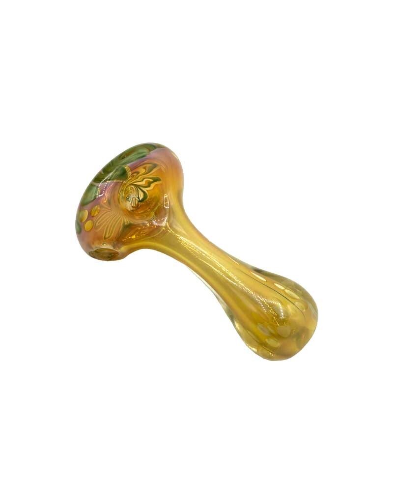 4" Swirl Cap Heavy Hand Pipe Silver Fumed