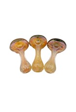 4" Swirl Cap Heavy Hand Pipe Silver Fumed