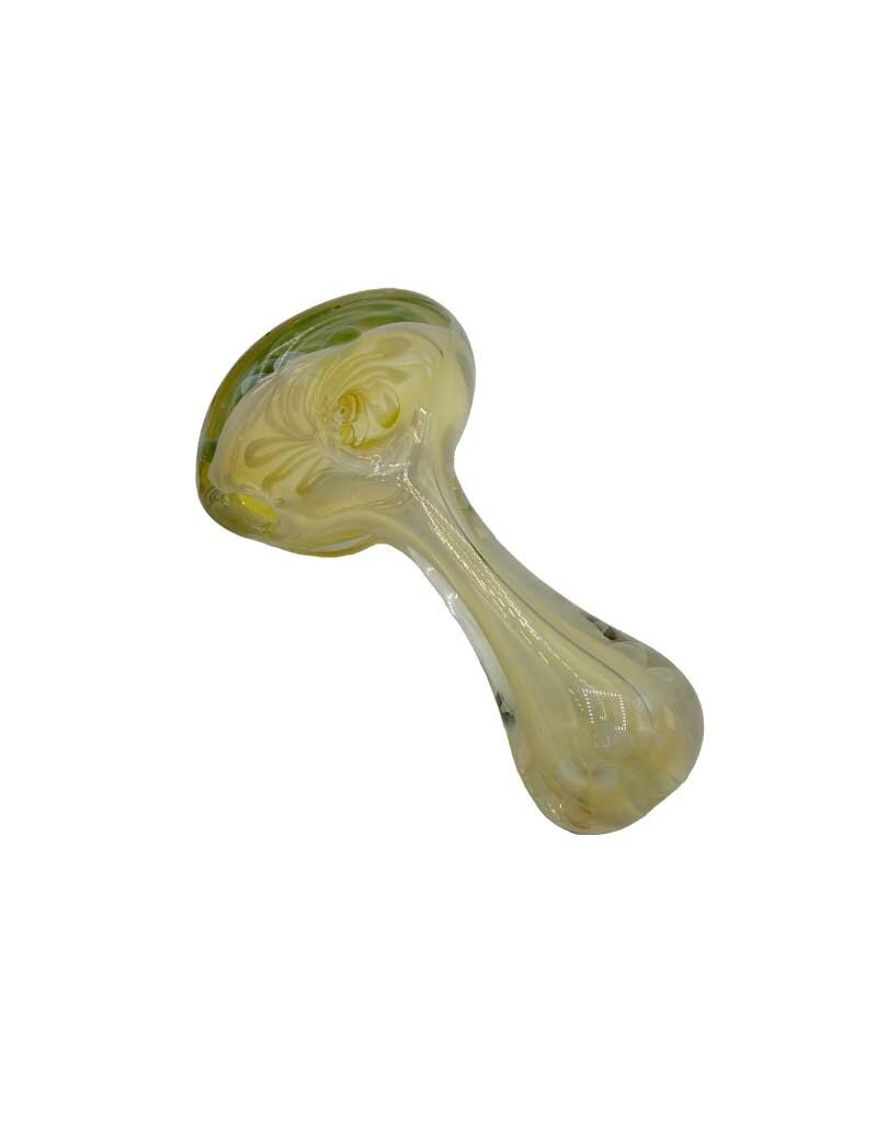 4" Swirl Cap Heavy Hand Pipe Gold Fumed
