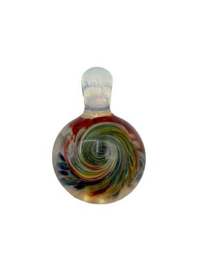 Frit Swirl Implosion Pendant with Opal Hook