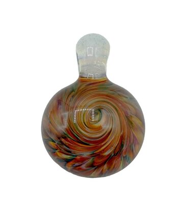 Frit Swirl Implosion Pendant with Opal Hook