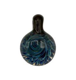 Frit Swirl Implosion Pendant with Black Hook