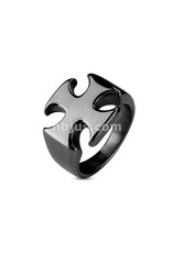 Iron Cross PVD Black Stainless Steel Rings