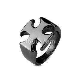 Iron Cross PVD Black Stainless Steel Rings