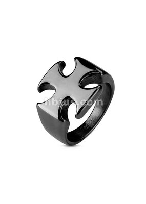 Iron Cross PVD Black Stainless Steel Rings