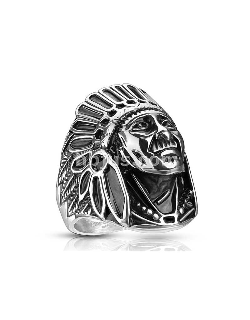 Apache Indian Chief 316L Stainless Steel Ring