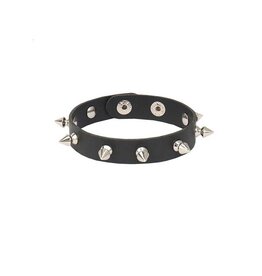 Single Row Spike Leather Bracelet