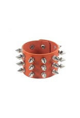 Triple Row Leather Bracelet Orange
