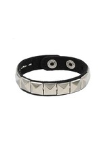 Single Row Pyramid Stud Leather Bracelet