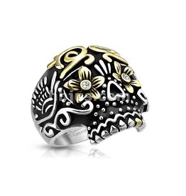 Day of the Dead Sugar Skull Stainless Steel Rings
