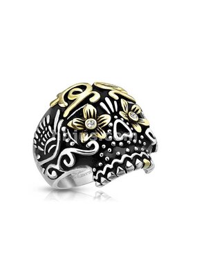 Day of the Dead Sugar Skull Stainless Steel Rings