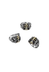 Gold Skull with Rose Vines Stainless Steel Rings