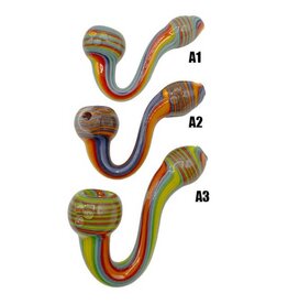 5" Multi-Color Swirled Line Work Sherlock Hand Pipe