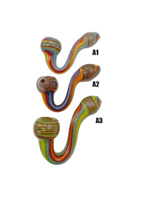 5" Multi-Color Swirled Line Work Sherlock Hand Pipe