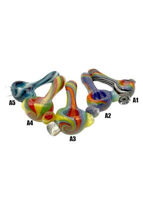 3.5" Line Work Magnifier Bead Marty Hand Pipe