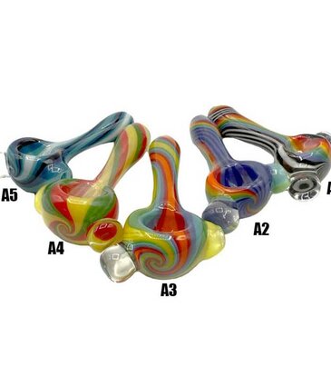 3.5" Line Work Magnifier Bead Marty Hand Pipe