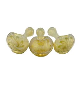 4" Swirl Cap Heavy Hand Pipe Gold Fumed