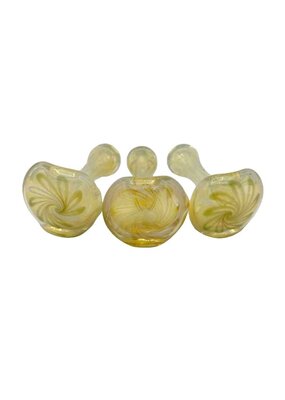 4" Swirl Cap Heavy Hand Pipe Gold Fumed