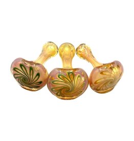 4" Swirl Cap Heavy Hand Pipe Silver Fumed