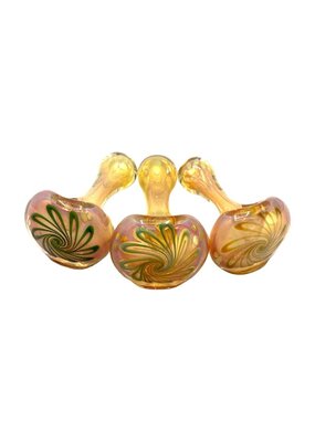 4" Swirl Cap Heavy Hand Pipe Silver Fumed