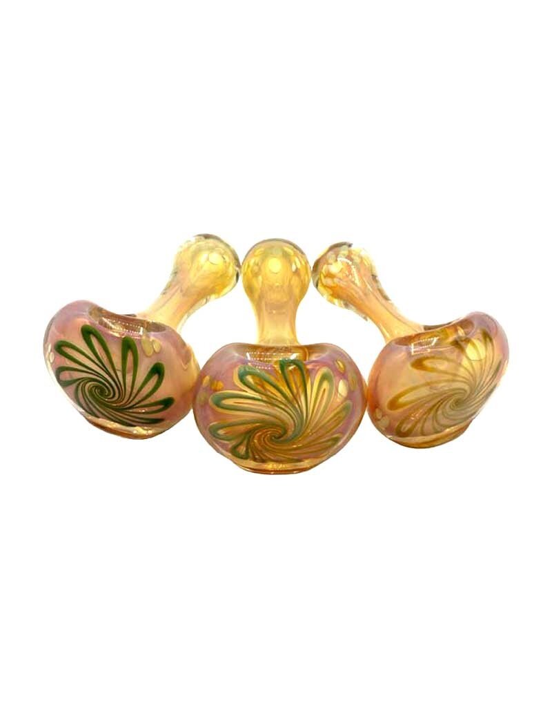 4" Swirl Cap Heavy Hand Pipe Silver Fumed