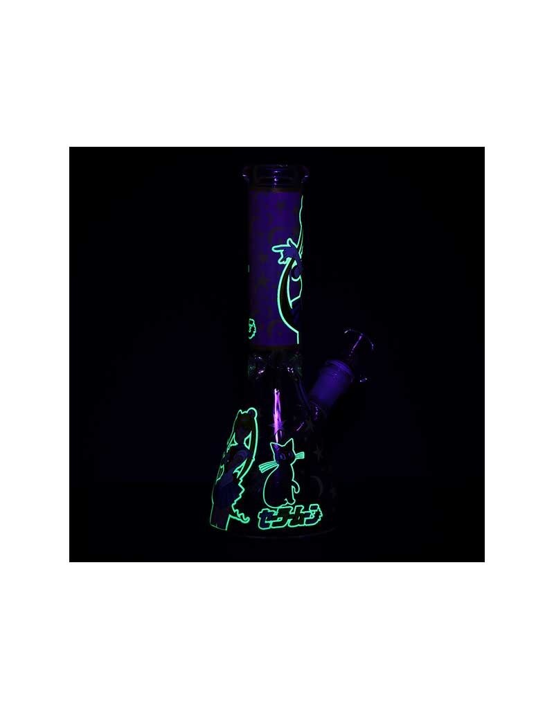 10" Anime Girl Glow In The Dark Beaker Water Pipe