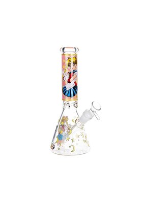 10" Anime Girl Glow In The Dark Beaker Water Pipe