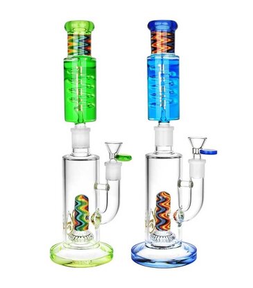Pulsar 13" Pulsar Stackable Worked Perc Glycerin Water Pipe