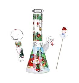 10" Pulsar Ho-Ho-Holiday Beaker Water Pipe Set