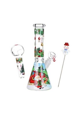 10" Pulsar Ho-Ho-Holiday Beaker Water Pipe Set