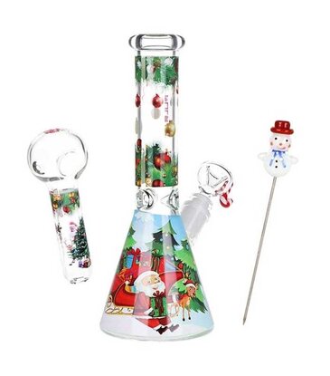 Pulsar 10" Pulsar Ho-Ho-Holiday Beaker Water Pipe Set