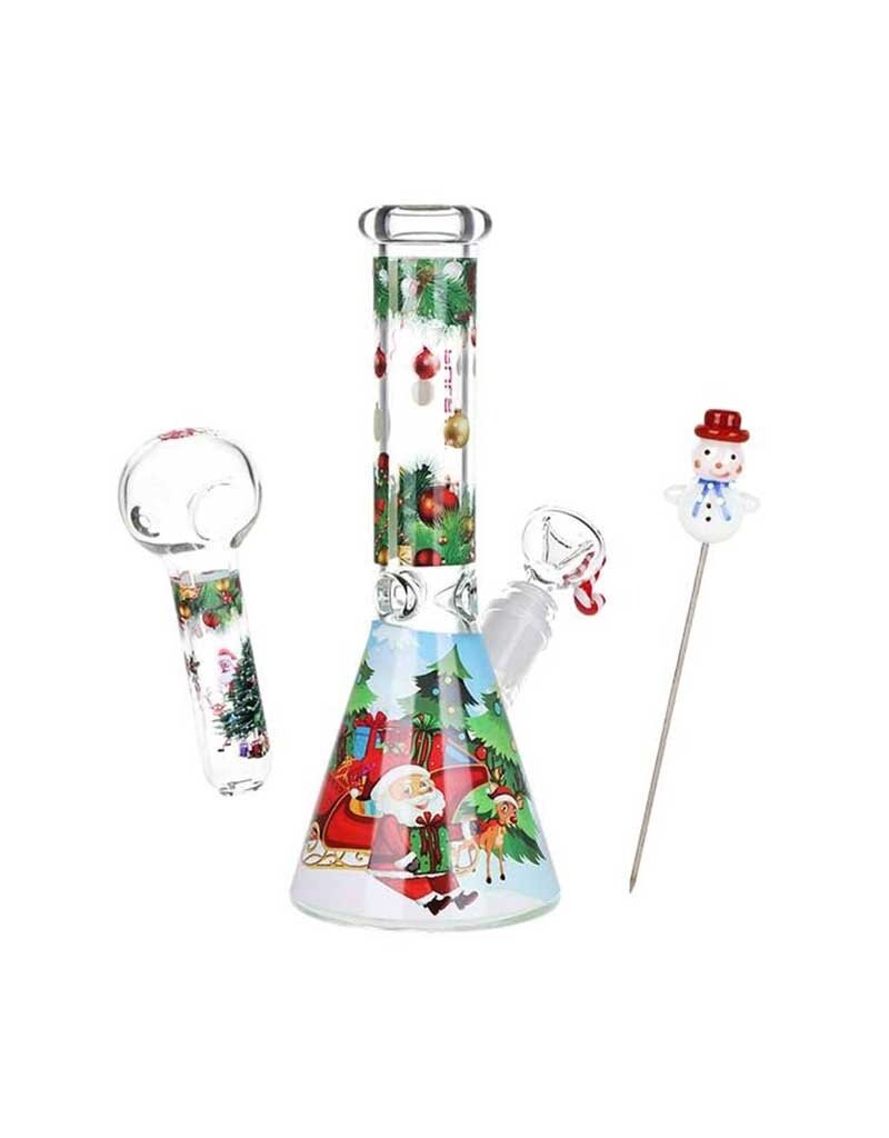 10" Pulsar Ho-Ho-Holiday Beaker Water Pipe Set