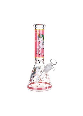 10" Pink Unicorn Beaker Water Pipe
