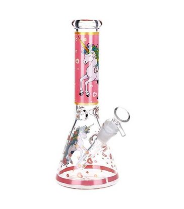 10" Pink Unicorn Beaker Water Pipe