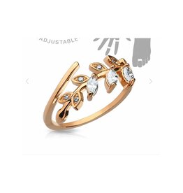 Marquise Cut CZ Set Leaf Rose Gold Mid Ring / Toe Ring