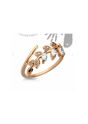 Marquise Cut CZ Set Leaf Rose Gold Mid Ring / Toe Ring