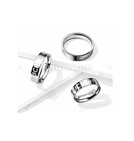 "Fuck Off' Deep Etched Stainless Steel Ring