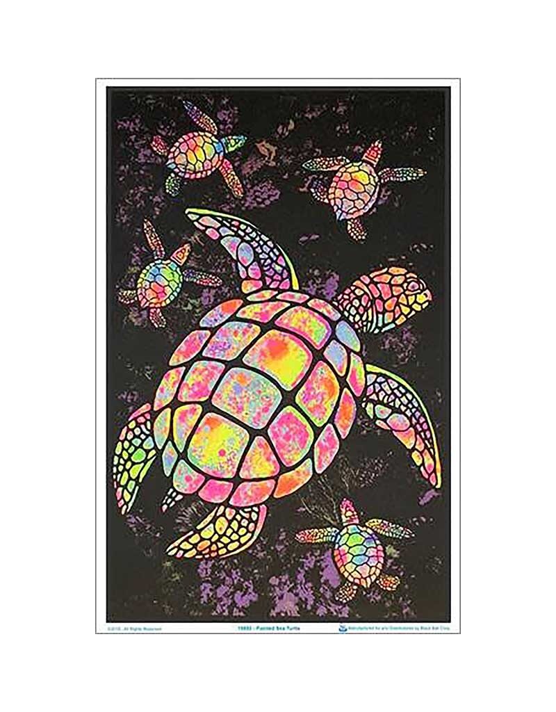 Painted Sea Turtle Blacklight Poster 23" x 35"