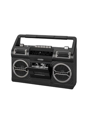 Jensen Portable Boombox Cassette Player  AM/FM Radio MCR-500 - Black