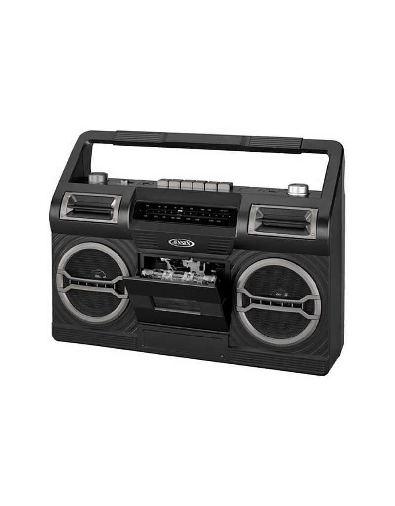 Jensen Portable Boombox Cassette Player  AM/FM Radio MCR-500 - Black
