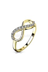 Infinite Pave Gemmed 14Kt Gold Plated Brass Ring